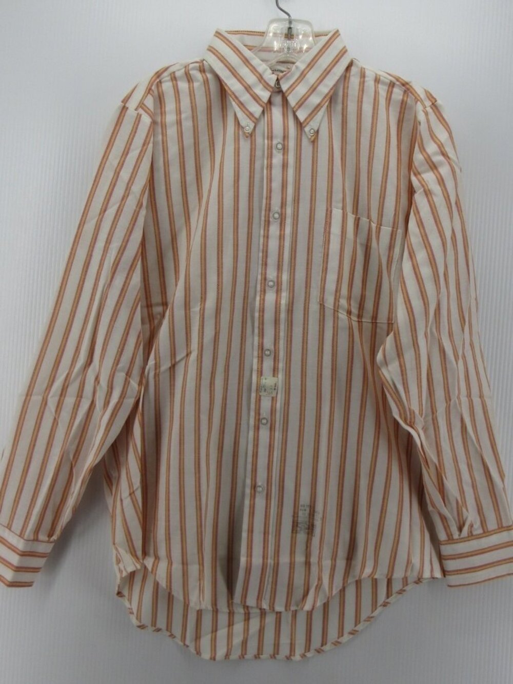 VINTAGE Manhattan Shirt 15 70s Button Up Striped Ivy Oxford Preppy